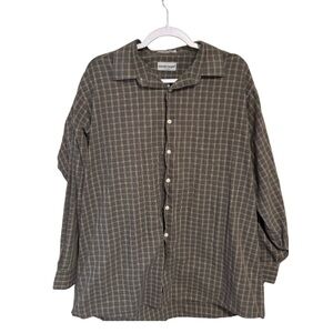 David Taylor Men's Gray/Green Checkered Shirt
